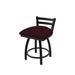 Holland Bar Stool Jackie 18" Tall Metal Vanity Stool Faux Leather/Upholstered/Leather/Metal in Black/Brown | 31 H x 17 W x 17 D in | Wayfair