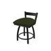 Holland Bar Stool Catalina 18" Low Back Vanity Stool Faux Leather/Upholstered/Leather in Gray/Black/Brown | 28 H x 17 W x 17 D in | Wayfair