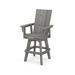 POLYWOOD® Modern Curveback Adirondack Swivel Outdoor Bar Chair Plastic in Gray | 53.13 H x 28.25 W x 28.38 D in | Wayfair ADDSV622GY