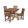 POLYWOOD® Traditional Garden 5-Piece Farmhouse Trestle Outdoor Dining Set Plastic in Brown | Wayfair PWS432-1-TE