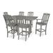 Trex Outdoor Yacht Club 7-Piece Farmhouse Trestle Bar Set Plastic in Gray | 51 H x 136 W x 111 D in | Wayfair TXS468-1-SS