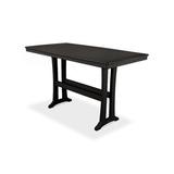 POLYWOOD® Nautical Trestle 38" x 73" Bar Outdoor Table Plastic in Black | 42 H x 73 W x 38.5 D in | Wayfair PLB83-T2L1BL