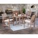 POLYWOOD® Signature 5-Piece Round Outdoor Dining Set w/ Trestle Legs Plastic in Brown | Wayfair PWS334-1-SA
