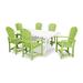 POLYWOOD® Palm Coast 7-Piece Outdoor Dining Set w/ Trestle Legs Plastic in Green | Wayfair PWS299-1-10120