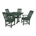 Trex Outdoor Yacht Club 5-Piece Farmhouse Trestle Arm Chair Dining Set Plastic in Green | 37.5 W x 37.63 D in | Wayfair TXS461-1-RC