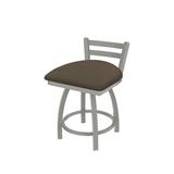 Holland Bar Stool Jackie 18" Tall Metal Vanity Stool Faux Leather/Upholstered/Leather/Metal in Gray/Black/Brown | 31 H x 17 W x 17 D in | Wayfair