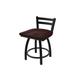 Holland Bar Stool 411 Jackie Low Back Swivel Vanity Stool Metal in Black/Brown | 31 H x 17 W x 17 D in | Wayfair 41118BWDCMpl