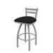 Holland Bar Stool 411 Jackie Low Back Swivel Bar & Counter Stool Upholstered/Metal in Gray/Black | 34 H x 18 W x 18 D in | Wayfair 41130AN003