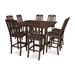 Trex Outdoor Yacht Club 9-Piece Farmhouse Trestle Side Chair Bar Set Plastic in Brown | 51 H x 121 W x 121 D in | Wayfair TXS469-1-VL