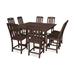 Trex Outdoor Yacht Club 9-Piece Farmhouse Trestle Side Chair Counter Set Plastic in Brown | 45 H x 121 W x 121 D in | Wayfair TXS466-1-VL