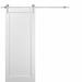 Barn Door - SARTODOORS Quadro Paneled Barn Door w/ Installation Hardware Kit Wood in White | 80 H x 36 W in | Wayfair 4111BD-S-KS-36