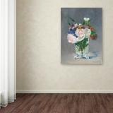 Vault W Artwork Flowers In a Crystal Vase 1882 by Edouard Manet - Print on Canvas in Green/White | 24 H x 18 W x 2 D in | Wayfair BL01344-C1824GG