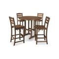 POLYWOOD® La Casa Café 5-Piece Side Chair Bar Outdoor Dining Set Plastic in Brown | 47.13 H x 114 W x 114 D in | Wayfair PWS307-1-TE