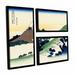 Vault W Artwork 'Mt Fuji in The Sunset' by Katsushika Hokusai 3 Piece Framed Painting Print Set Wood/Canvas in Brown | 24 H x 36 W x 2 D in | Wayfair