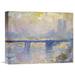 Vault W Artwork 'Charing Cross Bridge' by Claude Monet Painting Print on Wrapped Canvas in Blue/Pink/Yellow | 24.15 H x 30 W x 1.5 D in | Wayfair
