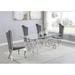 Everly Quinn Marchand 5 - Piece Dining Set Glass/Upholstered/Metal | Wayfair B7450DE8ACC74AD2AE7D5F93617FAF1A