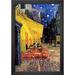 Vault W Artwork 'Cafe Terrace at Night' by Vincent Van Gogh Framed Painting Print Paper, Wood in Blue/Brown/Yellow | 20 H x 14 W x 1 D in | Wayfair