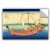 Vault W Artwork 'the Kazusa Province Sea Route' by Katsushika Hokusai Painting Print Removable Wall Decal Canvas in Blue/Brown/Yellow | Wayfair