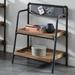 Williston Forge Eliora 34.38" H x 28" W Steel Ladder Bookcase in Black/Brown | 34.38 H x 28 W x 20.5 D in | Wayfair