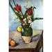Vault W Artwork Still Life w/ Tulips & Apples by Paul Cezanne - Painting Print in White | 36 H x 24 W x 1.5 D in | Wayfair