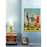 Vault W Artwork Coin Toss by Norman Rockwell Painting Print on Wrapped Canvas in Blue/Green | 39 H x 30 W x 1.5 D in | Wayfair MH-SEPSP-95-C-39