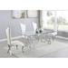 Everly Quinn Marchand 5 - Piece Dining Set Glass/Upholstered/Metal | Wayfair 5F0C5E15F431401EAF9F2E57035B2A3B