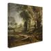 Vault W Artwork 'Evening Landscape w/ Timber Wagon' by Peter Paul Rubens Print on Wrapped Canvas in Green | 24 H x 24 W x 2 D in | Wayfair