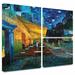 Vault W Artwork Café Terrace at Night by Vincent Van Gogh - 3 Piece Print on Canvas in White | 24 H x 36 W x 2 D in | Wayfair 0van006g2436w