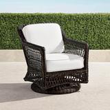 Hampton Swivel Lounge Chair in Black Walnut Finish - Rain Cobalt, Standard - Frontgate