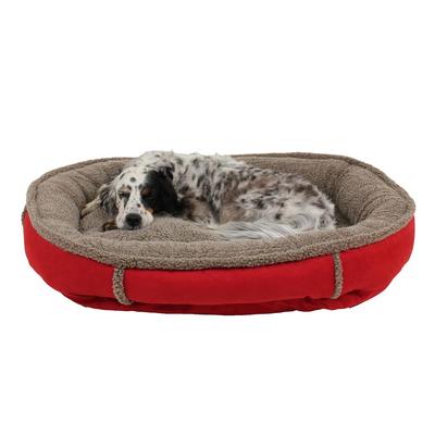 Carolina Pet Company Medium Red Faux Suede and Tipped Berber Round Comfy Cup