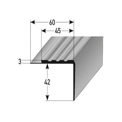 Auer - PVC-Treppenkante 'Amieira' PVC-Winkel für Belagsstärken bis 3 mm, 45 mm Breite, 42 mm Höhe