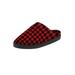 Wide Width Men's Fleece Clog Slippers by KingSize in Red Buffalo Check (Size 15 W)