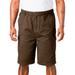 Men's Big & Tall Boulder Creek® Renegade 9" Full Elastic Waist Cargo Shorts by Boulder Creek in Bark (Size L)