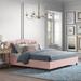 Red Barrel Studio® Tufted Low Profile Platform Bed Upholstered/Polyester/Metal in Pink | 41 H x 62 W x 83 D in | Wayfair