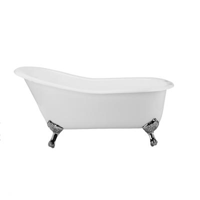 Randolph Morris Charlotte 72 Inch Cast Iron Slipper Clawfoot Tub - Rim Faucet Drillings LG72SL7WSIC