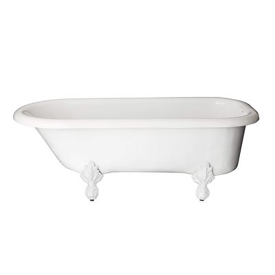 Restoria Bathtub Regent 60 Inch Acrylic Classic Clawfoot Tub - Rim Faucet Drillings 501-P-RM