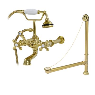 Randolph Morris Bathroom Wall Mount English Telephone Clawfoot Tub Faucet Complete Set RMFAUCETSET4-PB