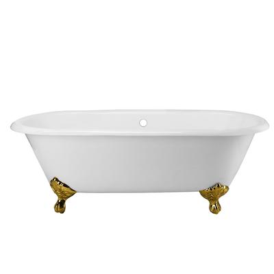 Randolph Morris Cambridge 72 Inch Cast Iron Double Ended Clawfoot Tub - No Faucet Drillings LG72DE0WDIS