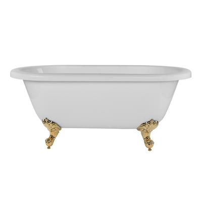 Randolph Morris Windsor 60 Inch Acrylic Double Ended Clawfoot Tub - Continuous Roll Rim - No Faucet Drillings - Ball & Claw Feet RMA60DE0DIS