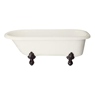 Restoria Bathtub Regent 60 Inch Acrylic Classic Clawfoot Tub - Tub Wall Faucet Drillings 503-O