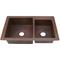 Sierra Copper Windsor Double 60-40 36 Inch Sink - Antique SC-WD64-36-A