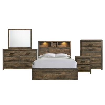 Beckett Full Bookcase Panel 5PC Bedroom Set w/ Bluetooth - Picket House Furnishings BY520FB5PC