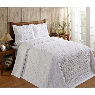 Rio Collection Chenille Bedspread by Better Trends in White (Size KING)