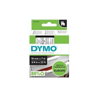 Dymo D1 S0720820 / 45800 Authentic Schriftband Selbstklebend Schwarzer Druck auf Transparent 19 mm x 7m Image