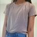 American Eagle Outfitters Tops | American Eagle Mauve And White Striped Tee Shirt | Color: Pink/White | Size: M