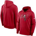 Men's Nike Red Tampa Bay Buccaneers Fan Gear Primary Logo Therma Performance Pullover Hoodie