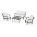 POLYWOOD® Braxton 4-Piece Deep Seating Outdoor Chair Set Plastic in Gray | Wayfair PWS485-2-GY152939