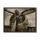 Steelside™ Airplane Rotor Vintage Wood Texture by Dylan Matthews - Graphic Art Print Wood in Brown | 24 H x 30 W x 1.5 D in | Wayfair