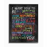 Zoomie Kids Balsamo I Want You to Be You Inspirational Phrases Colorful Word Design Wood in Brown | 14 H x 11 W x 1.5 D in | Wayfair