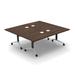 The Twillery Co.® Albin 12 Person Conference Meeting Tables w/ 12 Chairs Complete Set Wood/Metal in Brown | 30 H x 80 W x 80 D in | Wayfair